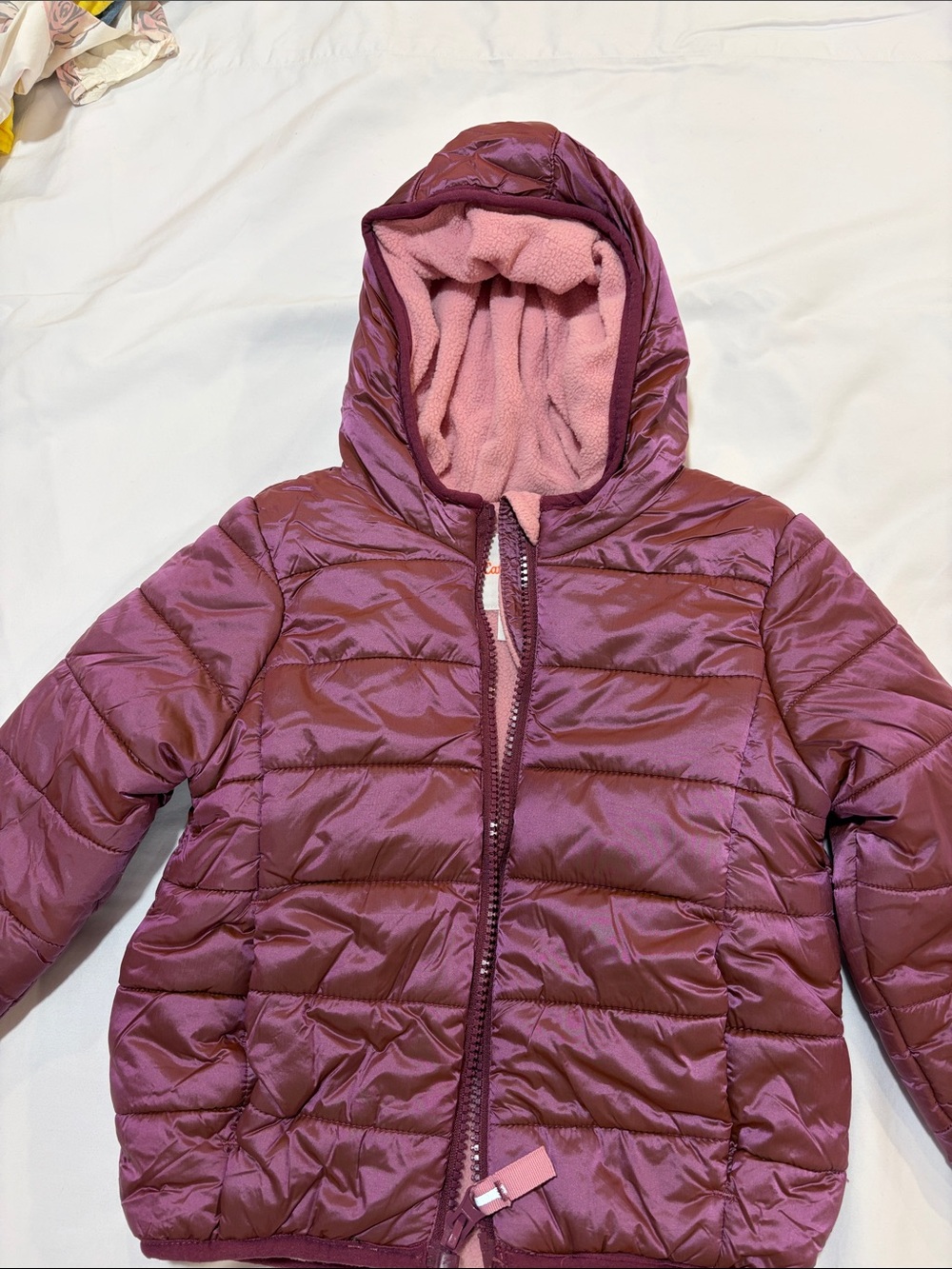 Cat & Jack Girls' Hooded Puffer Jacket - Mauve Pink